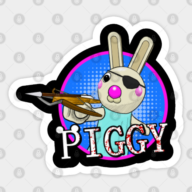 Bunny With Piggy Logo Piggy Roblox Pegatina Teepublic Mx - imagenes de piggy roblox para dibujar bunny