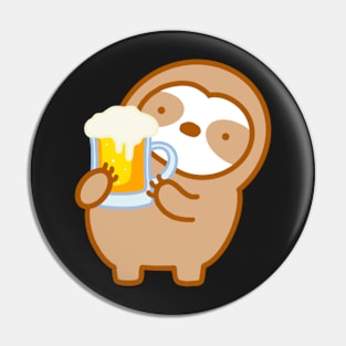 Cute Beer Sloth Pin