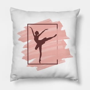 ballet dancer design in dusty rose and burgundy variation Pillow