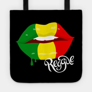 Reggae Clothing for women, Rastafarian Flag Lips, Reggae Tote