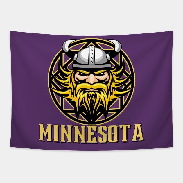 Minnesota Football NFL - Beserker Viking Tapestry by J_Joseph_Designs