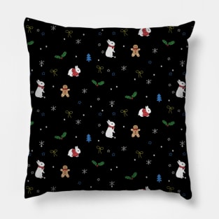 Christmas Bunnies Pattern Pillow