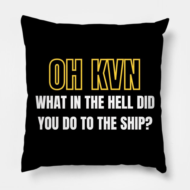 Oh K.V.N What in the hell did you do to the ship? Final Space design Pillow by TrendyEye