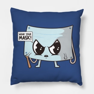 Funny Cartoon Mask Mandate Pillow