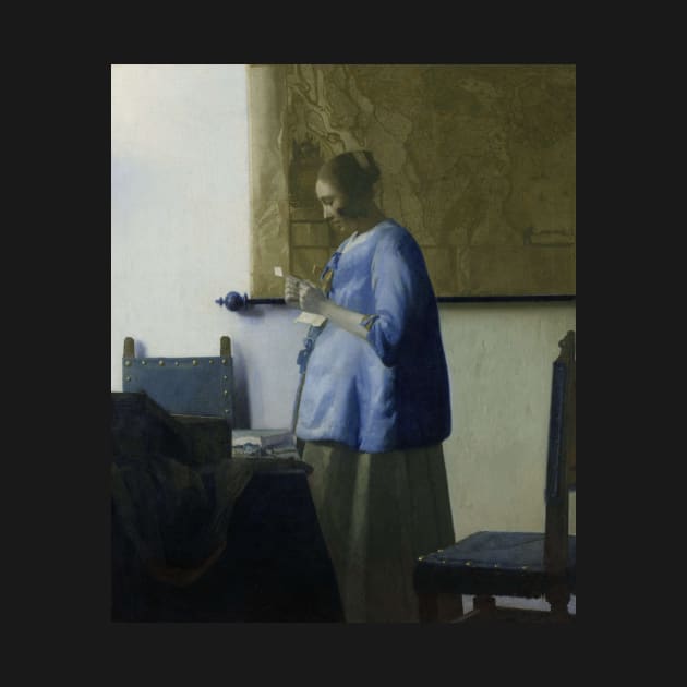 Woman Reading a Letter by Jan Vermeer by Classic Art Stall