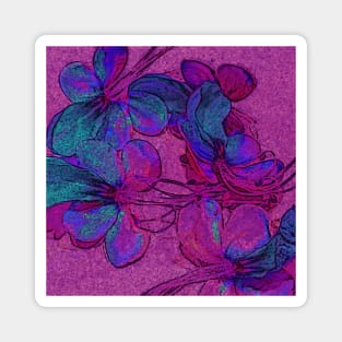 Pink and Blue Botanical Pillows Blue Butterfly Flower Glory Bower Wings Magnet