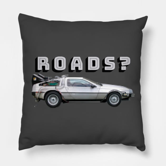 8 Bit Delorean Pillow by LocalZonly