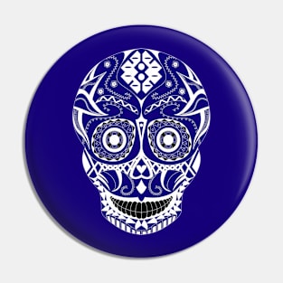 skeleton smile in mexican pattern in dark Pin