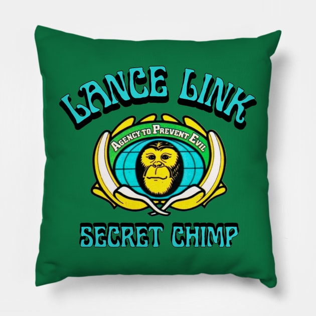 Lance Link Secret Chimp Original Aesthetic Tribute 〶 Pillow by Terahertz'Cloth