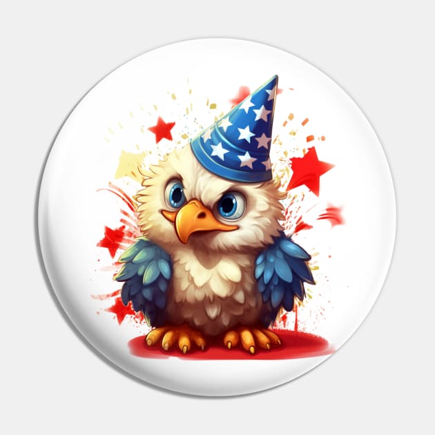 4th of July Baby Bald Eagle #1 Pin by Chromatic Fusion Studio