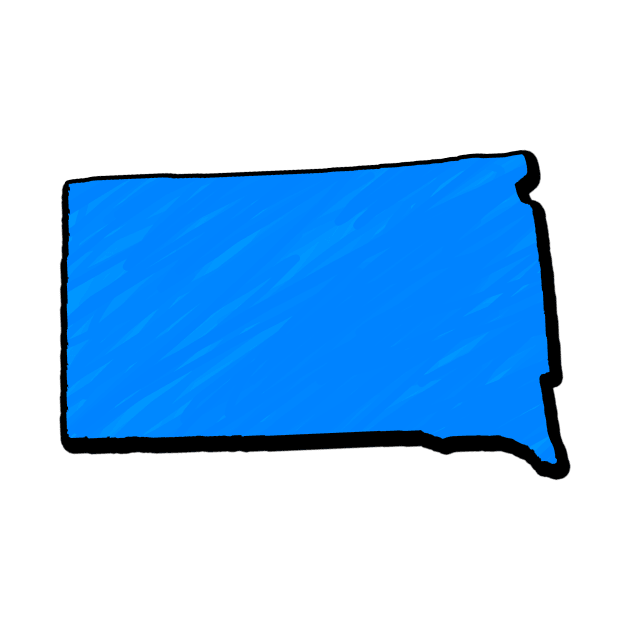 Bright Blue South Dakota Outline by Mookle