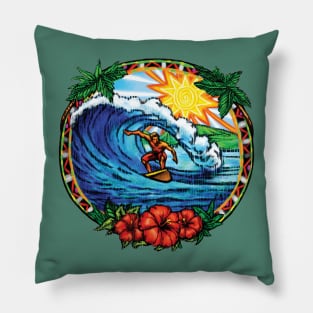 Retro Hawaii I'm Surfing Pillow