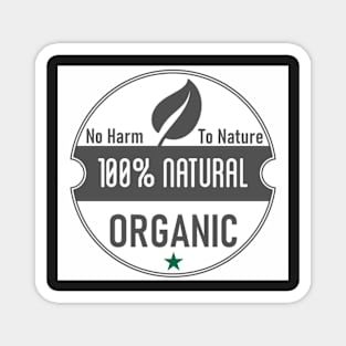 100% Organic label Magnet