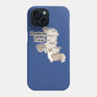 Pembroke Welsh Corgi With Map of Pembrokeshire Phone Case