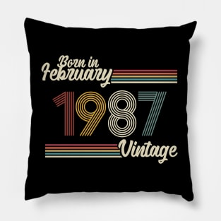 Vintage Born in February 1987 Pillow