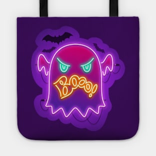 Halloween Neon Angry Ghost Boo Tote