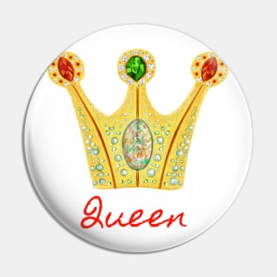 Queen on transparent Pin