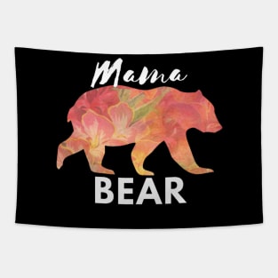 Mama Bear Floral Watercolor Mom Love Tapestry