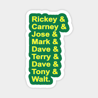 The great A's offense back in the day with the Bash Brothers Magnet