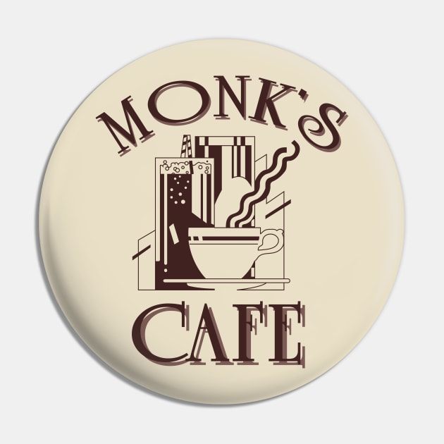 MONK'S CAFE - Seinfeld Coffee Shop Pin by tvshirts