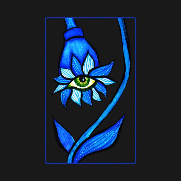 Spooky Creepy Eye Flower Horror by Boriana Giormova