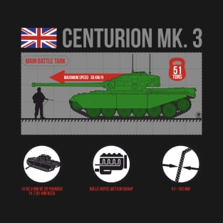 Infographic of Centurion MK.3 british tank T-Shirt