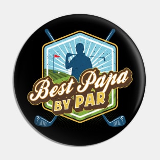 Best Papa by Par Father's Day Dad Golf Pin