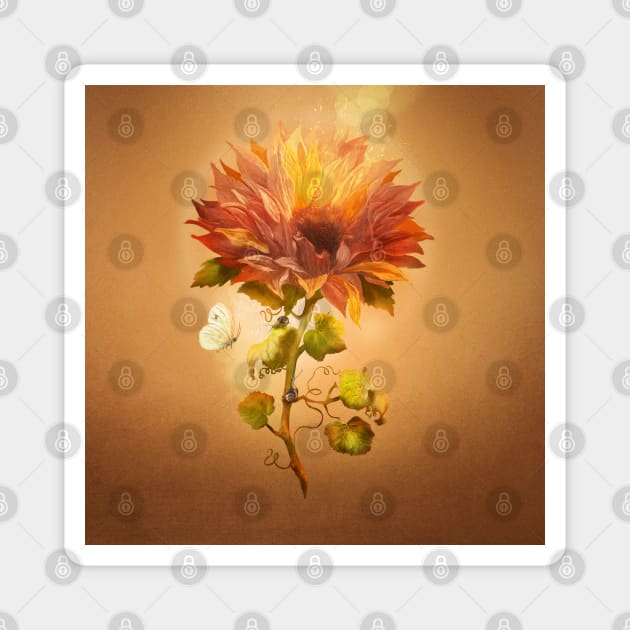 Autumn Flower Magnet by DVerissimo