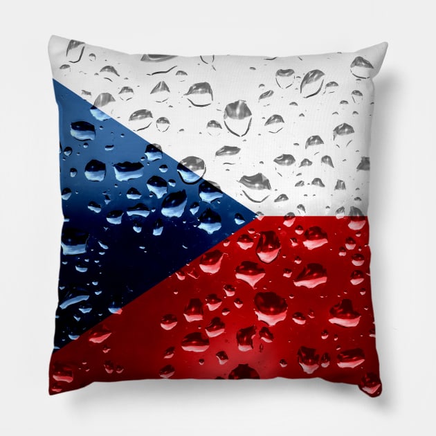 Flag of the Czech Republic - Raindrops Pillow by DrPen