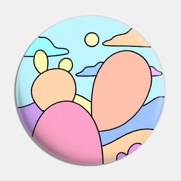 Pastel Cactus desert Cute Landscape Pin by Trippycollage