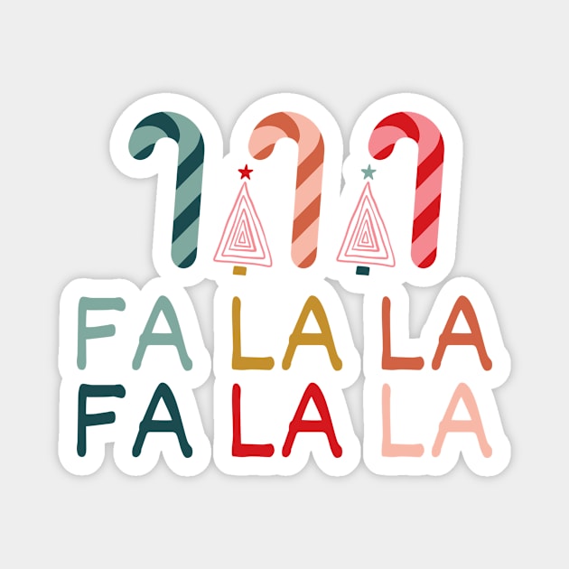 Fa La La Christmas Candy Cane Magnet by The WYLD Tribe