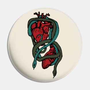 Color Snakes with Human Hearts Pin