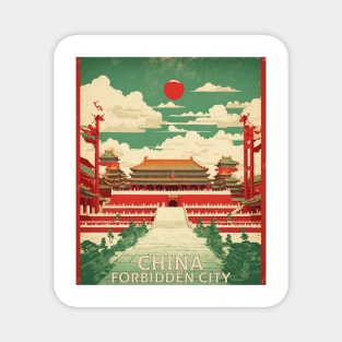 Forbidden City China Vintage Travel Poster Tourism Magnet