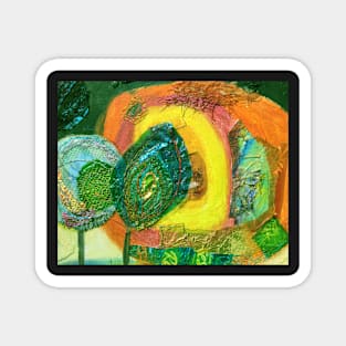 colourful abstract in yellow, green and orange Magnet