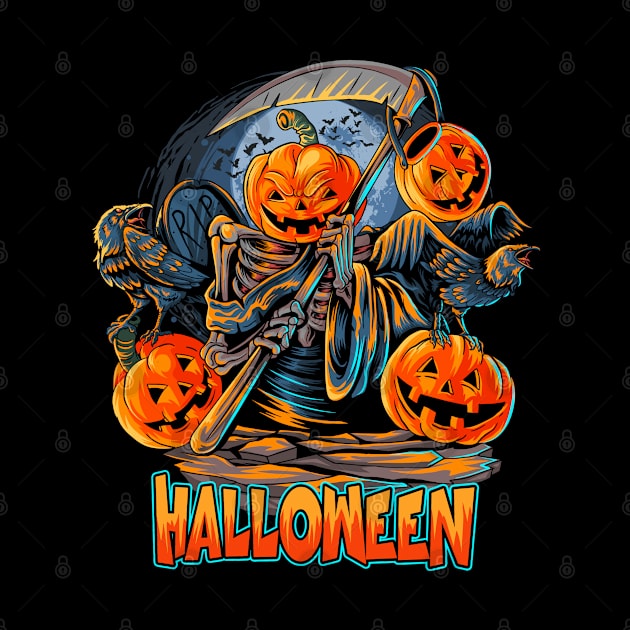 Halloween pumpkin monster by sharukhdesign