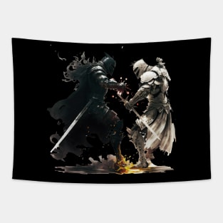 Black and white knight Tapestry