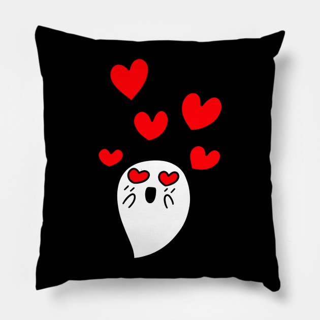 Little Ghost in Love Pillow by saradaboru