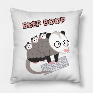 Beep Boop Opossum Programmer Pillow