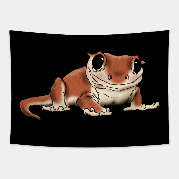 Happy Crested Gecko, Smiling Gecko, Cute Crestie Tapestry by sockdogs