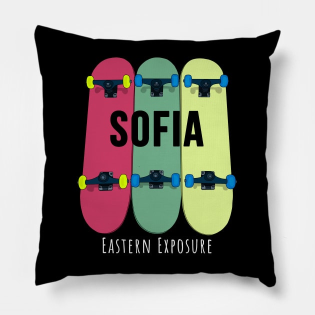 Sofia Eastern Exposure Skateboarding Skate Pillow by DiegoCarvalho