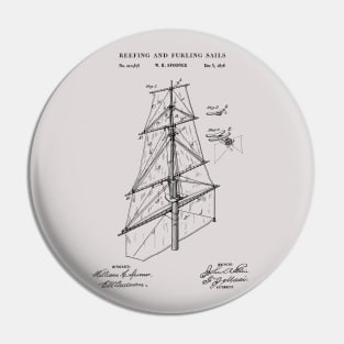 Ship's Sail Rigging Patent Image 1878 Pin