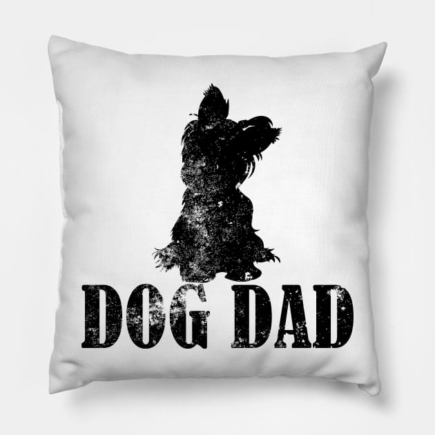 Yorkie Dog Dad Pillow by AstridLdenOs