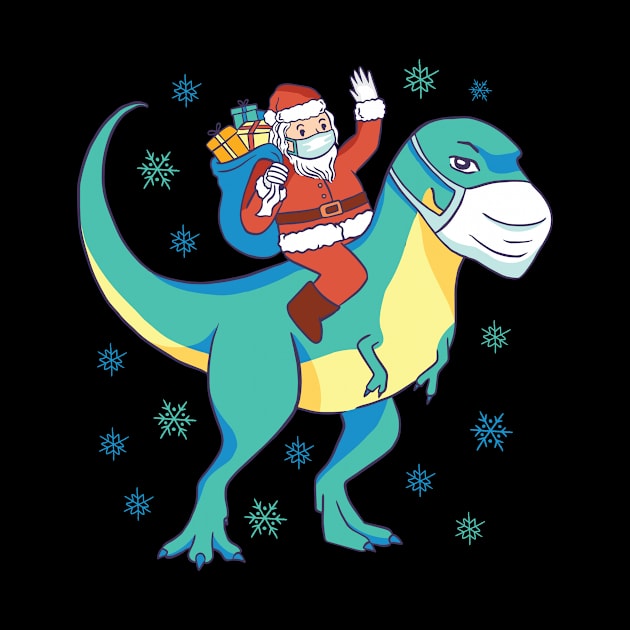 Santa Riding Dinosaur T rex Christmas Gifts by GoodArt