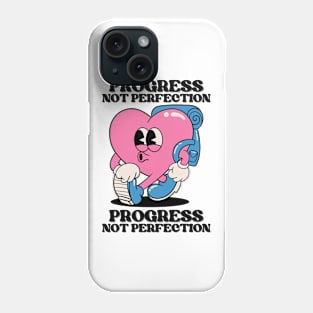 Progress, Not Perfection. Motivational and Inspirational Quotes, Inspirational quotes for work, Colorful, Vintage Retro Phone Case