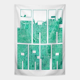 Jakarta, Indonesia City Map Typography - Watercolor Tapestry