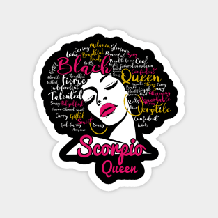 Scorpio Queen Funny Birthday Gift for Black Women Girl Magnet