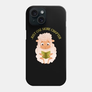 Little sheep reading book Just one more chapter I Love Books Bookoholic Phone Case