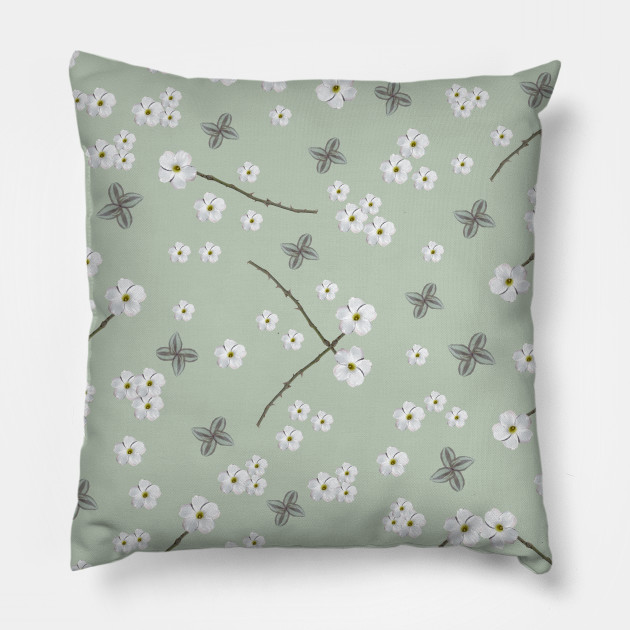 Nature Pattern Green White Floral Flowers Leaves Botanical Pattern Decor Art Teepublic