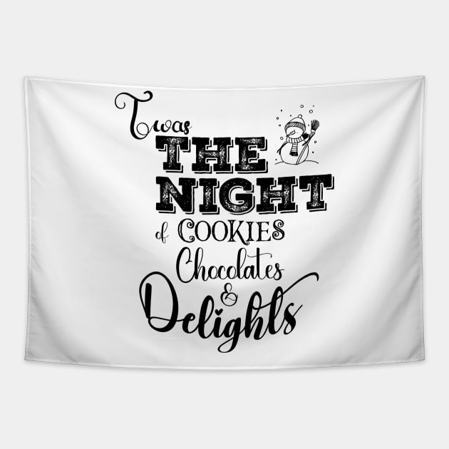 Twas the night of Deliciousness in Dark Font Tapestry by Wizardbird