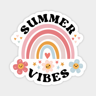 Summer vibes a cute vintage groovy summer time design Magnet